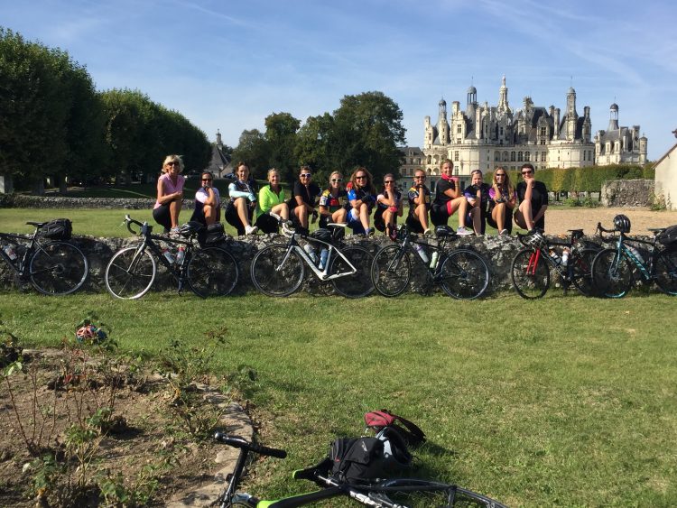 Gruppe Radfahrer in Chambord