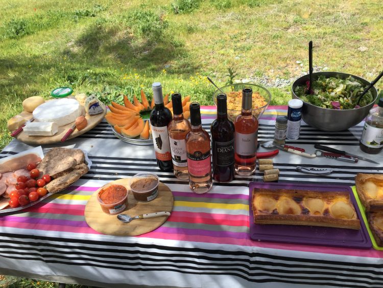Picnic on Corsica during cycling trip