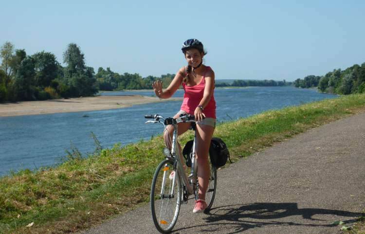 Cyclists on the Loire cycle path